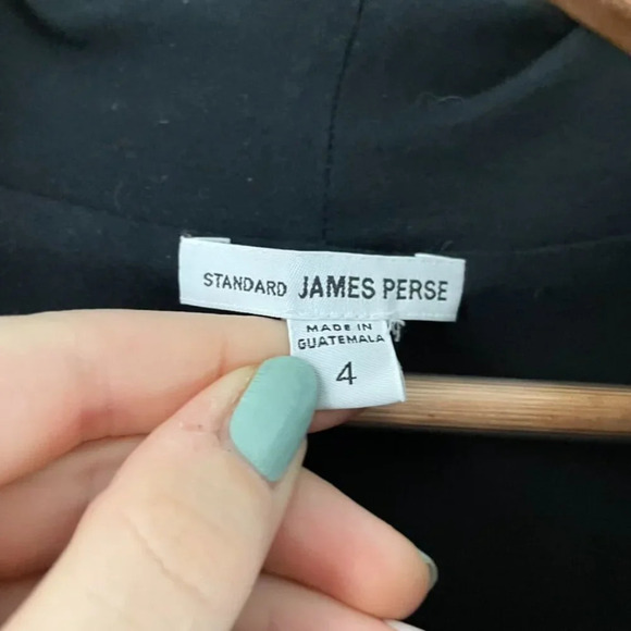 Standard James Perse Cowl Neck Ruched Side Midi Dress in Black Size 4 (XL) - Picture 3 of 5